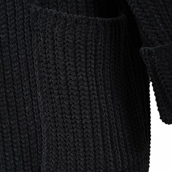 Annette Gortz Fall 2022 Lilit Black Chenille Chunky Zip Cardigan, Size M - Picture 7 of 11
